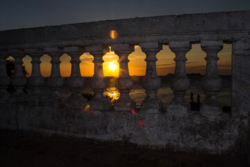 sunset view from an old wall
