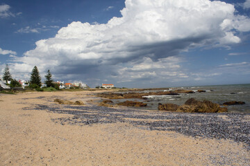clouds over the beach