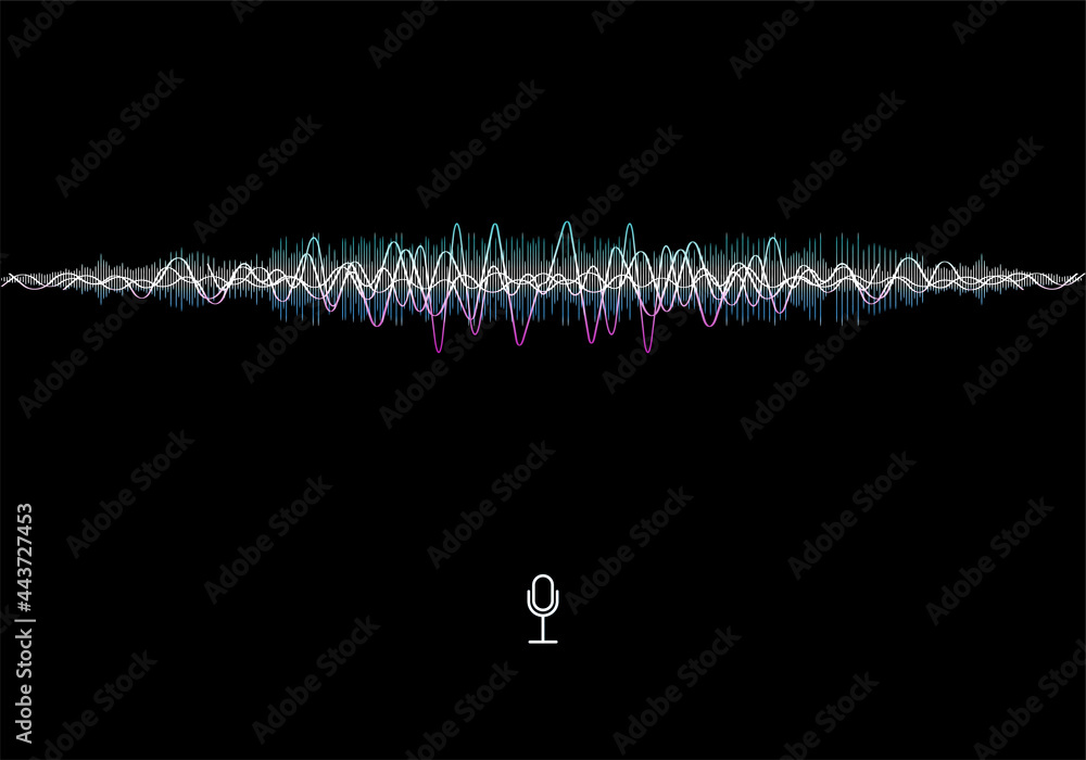 Poster futuristic sound wave concept. futuristic frequency audio waveform and music wave. hi-tech ai techno