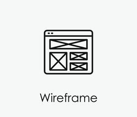 Wireframe vector icon. Editable stroke. Symbol in Line Art Style for Design, Presentation, Website or Apps Elements, Logo. Pixel vector graphics - Vector