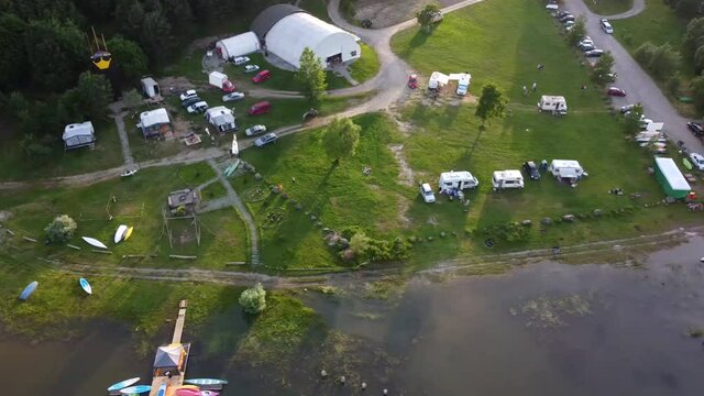 Camping at Zetea Lake in Romania.