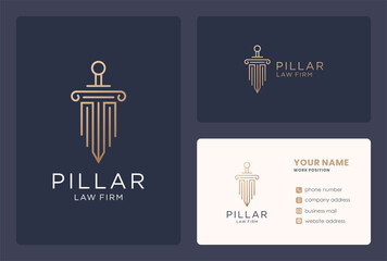 business law pillar logo design in a monogram style.