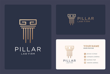 monogram pillar logo design for law firm business.