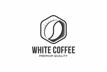 white coffee logo design.