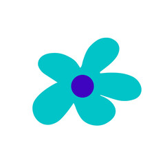 Fototapeta na wymiar Turquoise flower. Vector illustration in the doodle style.
