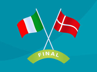 italy vs denmark match vector illustration Football 2020 championship