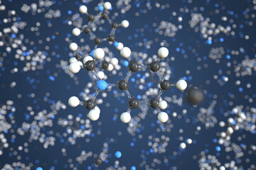 N,n-dimethylaniline molecule made with balls, scientific molecular model. Chemical 3d rendering