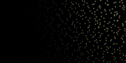 Dark Green, Red vector background with colorful stars.