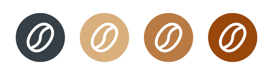 Coffee icon. Coffee beans set. Vector illustration
