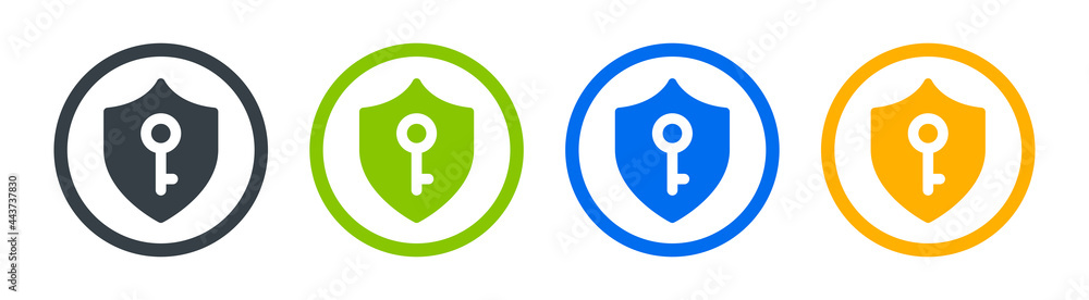 Leinwandbilder secure shield icon vector. privacy key access icon.