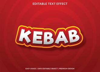 kebab editable text effect with bold and modern style use for business brand and logo
