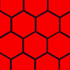 abstract background hexagon shape red black stripe, ball skin vector illustration