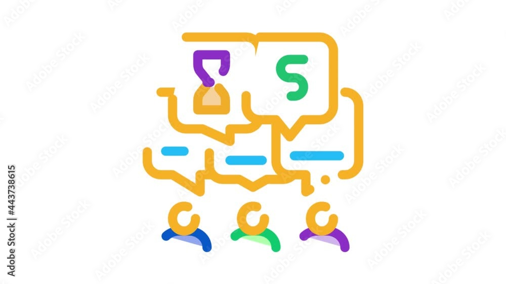 Aufkleber different values of people icon animation. color different values of people animated icon on white b