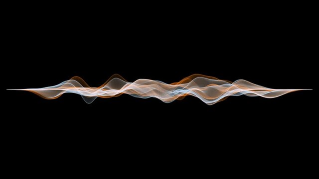Digital wave form flow horizontal, black background.
