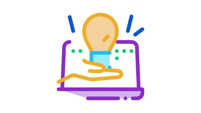 computer savvy Icon Animation. color computer savvy animated icon on white background