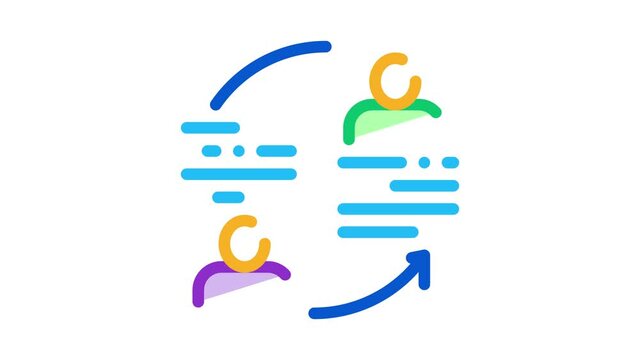 knowledge sharing Icon Animation. color knowledge sharing animated icon on white background