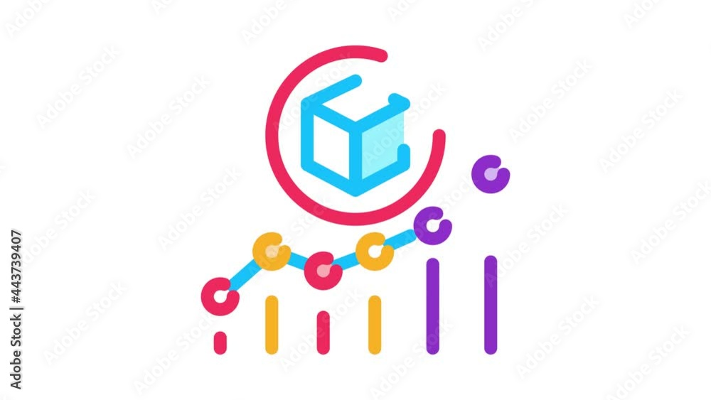 Poster parcel pick-up points icon animation. color parcel pick-up points animated icon on white background