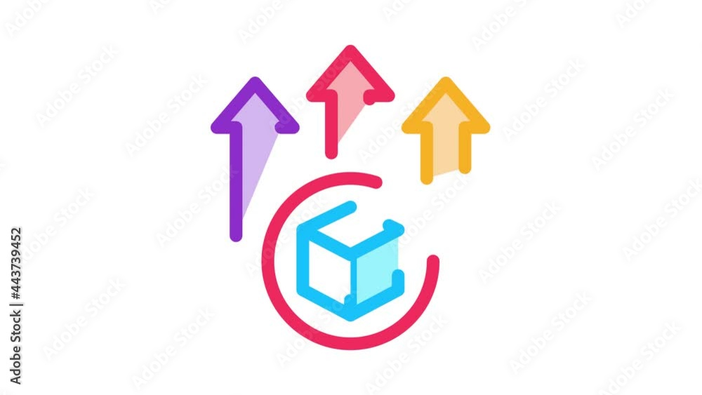 Poster sending parcel icon animation. color sending parcel animated icon on white background