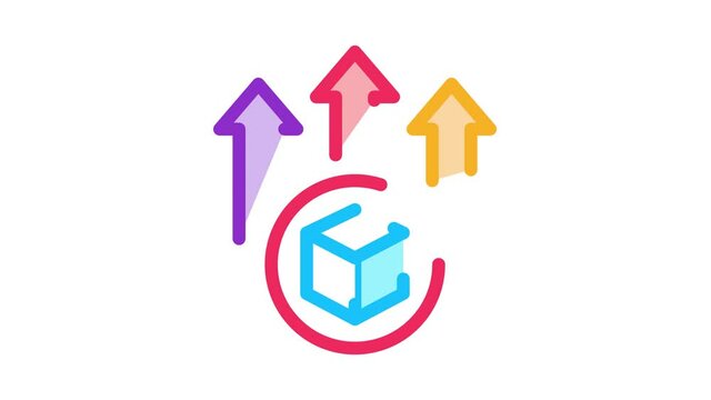 sending parcel Icon Animation. color sending parcel animated icon on white background