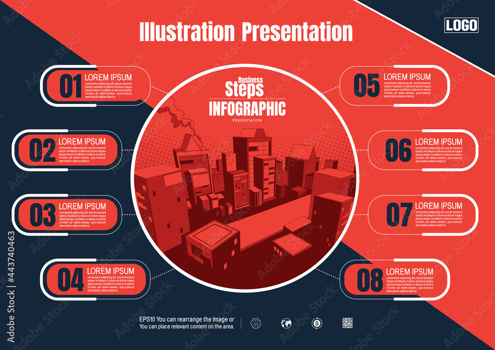 Canvas Prints infographics business, process chart design template for presentation, abstract timeline elements.