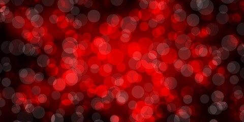 Dark Orange vector background with bubbles.