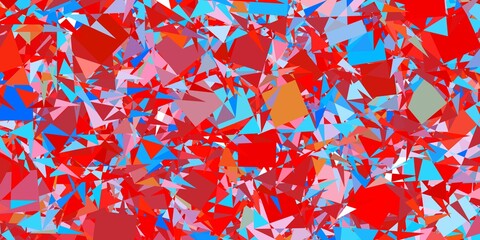 Dark Blue, Red vector background with polygonal forms.