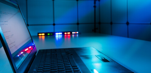 Computer program code on laptop screen