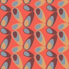 Rounded abstract seamless pattern - retro accent for any surfaces.