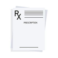 Rx form, prescription, medical paper document with medications. Realistic form of doctor's recipe template with pills. Healthcare concept, rx blank, pharmacy, clinic, hospital page.Vector illustration
