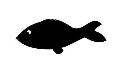 silhouette black fish vector