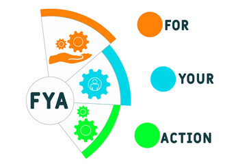 FYA - For Your Action acronym. business concept background.  vector illustration concept with keywords and icons. lettering illustration with icons for web banner, flyer, landing 