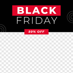 Black friday sale discount poster social media post template red modern minimalis style