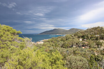 Fototapeta na wymiar View from Whaler's Lookout, Bicheno, eastern Tasmania, Australia.