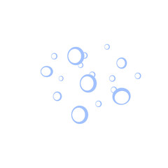 Air bubbles are blue. Vector flat cartoon illustration isolated on white background, eps 10.