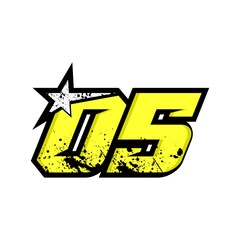 Simple Star Racing Number 05