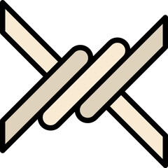 barbed wire color outline icon