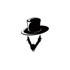 beard and hat male logo or symbol