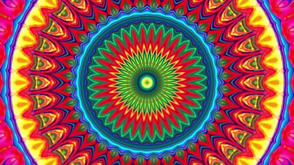 4K Colorful kaleidoscope background. Abstract multicolored motion graphics background for yoga specialist, astrology, art therapist, night club, music video. - Powered by Adobe