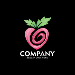 Love nature logo idea, fruit nature logo design