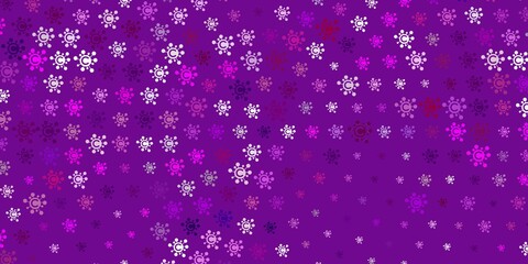 Light Pink vector background with covid-19 symbols.