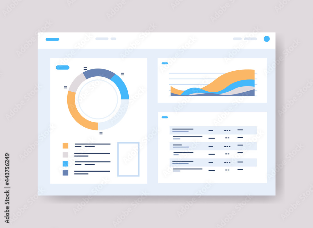 Aufkleber infographic dashboard template with graph statistics data analysis information graphic financial adm