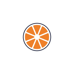 lemon, orange icon in color icon, isolated on white background 