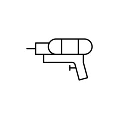 Water gun icon in flat black line style, isolated on white background 