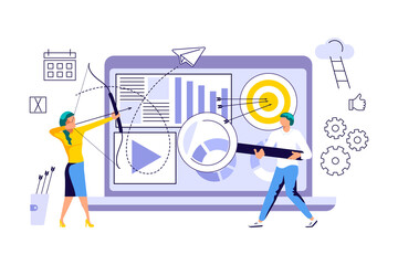 Seo Optimization concept for web banner, business presentation,