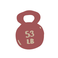 Kettlebell doodle logo icon sign Sports equipment fitness symbol Hand drawn Training at home lifestyle Cartoon children's style design Fashion print clothes apparel greeting invitation card cover