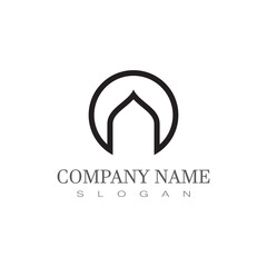 Obraz premium Mosque Logo Template vector symbol illustration design