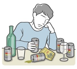 アルコール依存症の若い男性