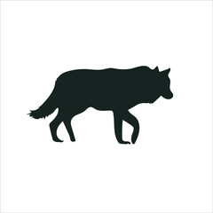 Wolf Vector Silhouette isolated on white background