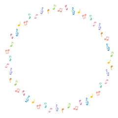 音符　フレーム　丸