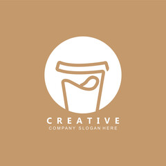 Beans And Coffee Cup Logo Template vector icon design